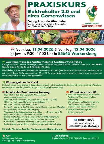 Praxisseminar Workshop zur Elektrokultur