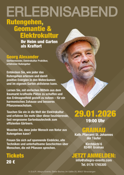 Erlebnisabend Vortrag zum Rutengehen, Geomantie und Elektrokultur
