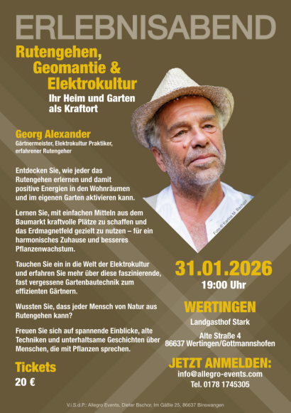 Erlebnisabend Vortrag zum Rutengehen, Geomantie und Elektrokultur