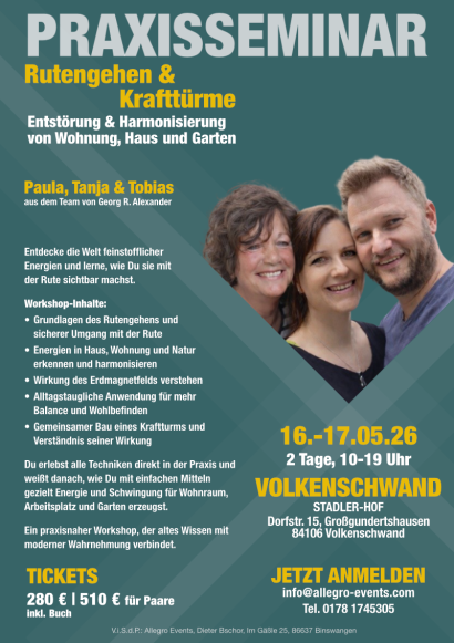 Praxisseminar Workshop Rutengehen und Geomantie